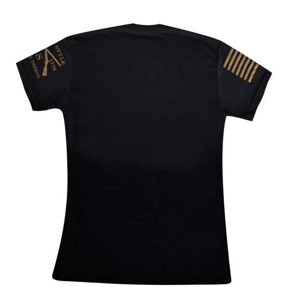 Grunt Style Mens L T Shirt American Flag Skull Military Civil Service Black USA - Picture 7 of 7